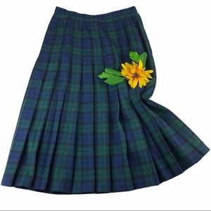 Pendleton Wool Pleated Tartan Plaid Skirt